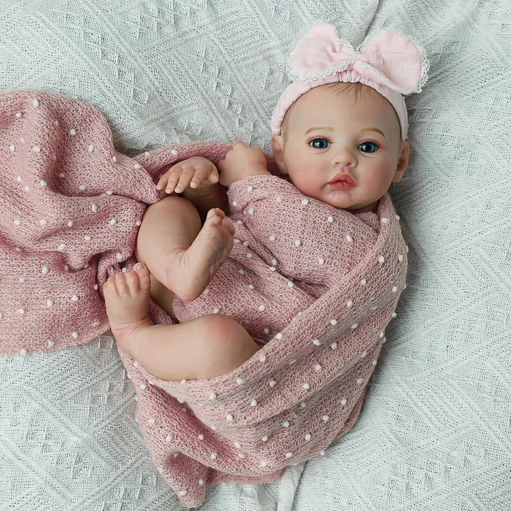 48cm bebê reborn boneca como vinil de silicone real corpo inteiro menina realista pintado bebês bonecas recém-nascidos brinquedo presentes para crianças
