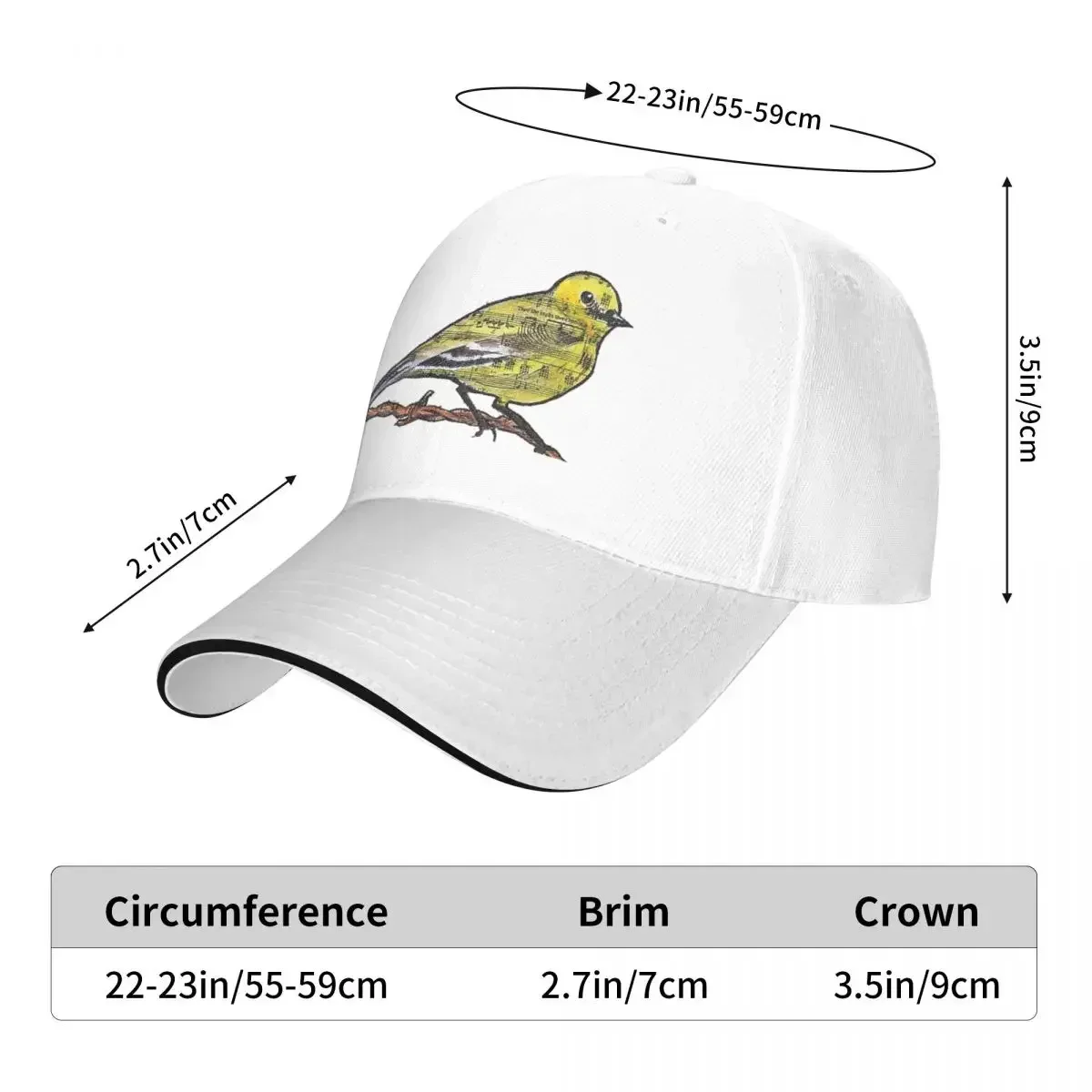 Yellow Tailed Finch Baseball Caps Snapback Fashion Baseball Hats Breathable Casual Outdoor For Men's And Women's Polychromatic