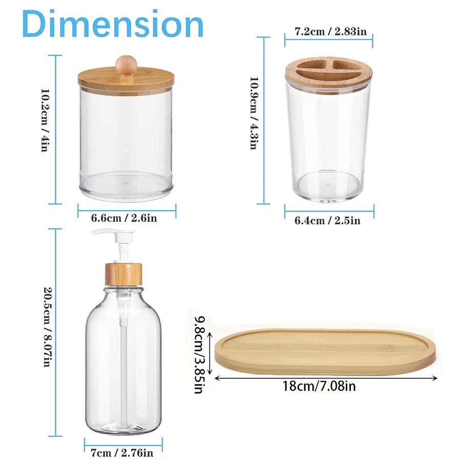 5-Piece Bamboo Bathroom Set 6