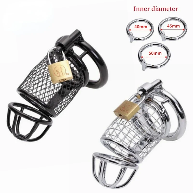 Male Metal Chastity Lock Two-tone Chastity Device Penis Ring Breathable Birdcage Abstinence Toys Adult Games 18+ Adult Sex Toys