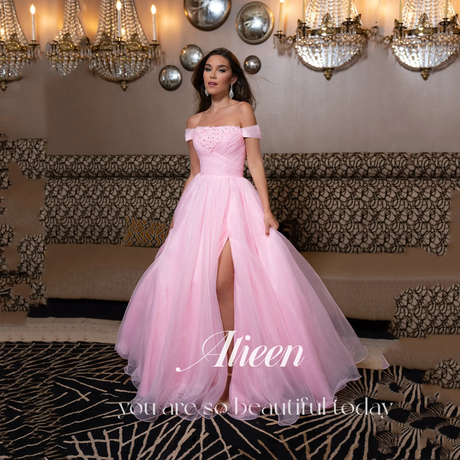 

Aileen A-line Women Evening Dress Robes of Soirée Elegant Party Dresses 2025 فساتين سهرة Платье Вечернее Pink Prom
