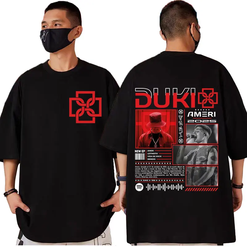 

Rapper Duki Ameri Tour 2025 Graphic T Shirt Fashion Hip Hop Short Sleeve T-shirts Men Women Clothing High Quality Cotton T-shirt