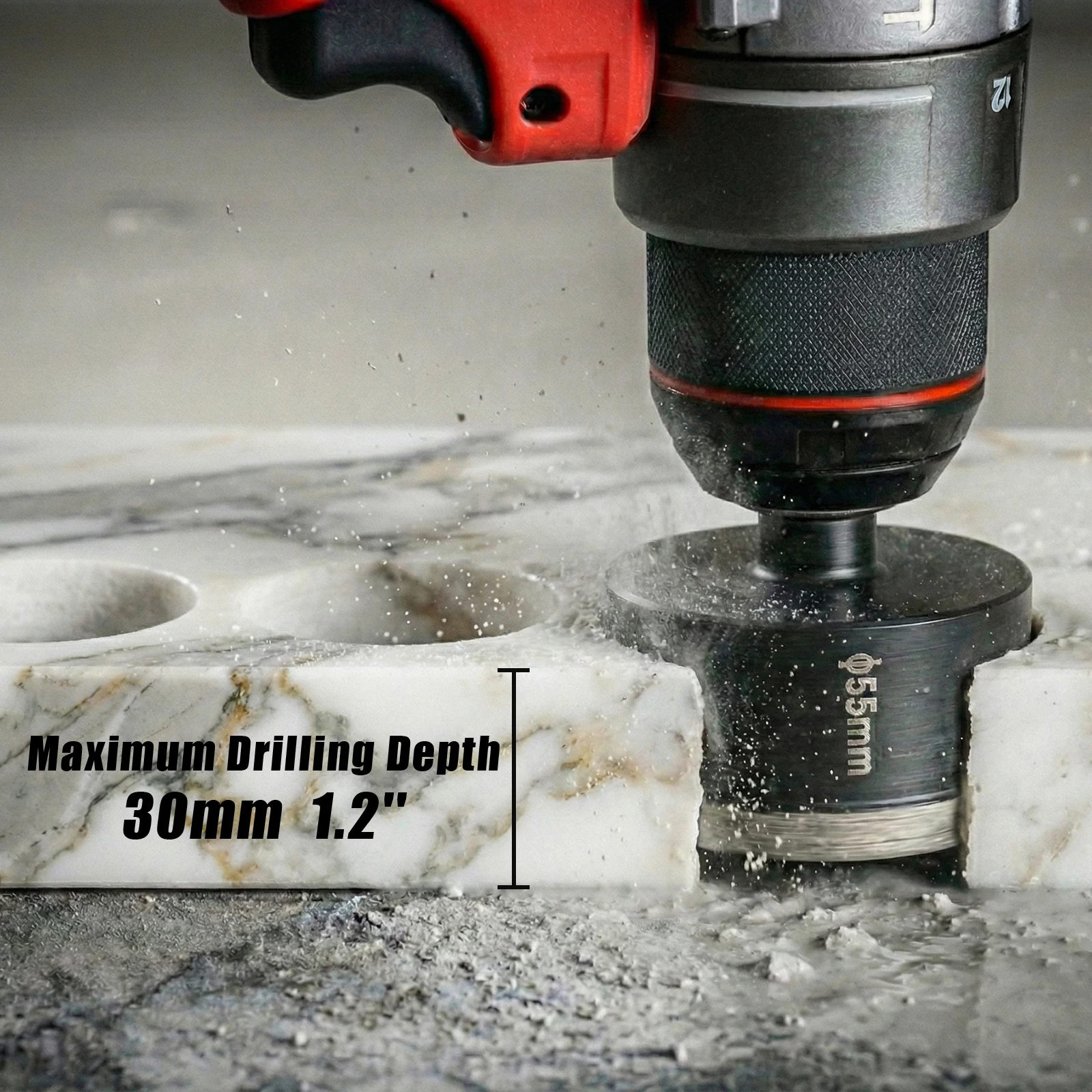 1 Stück 6-100mm Dreieckiger Schaft Diamant-Lasertrockenbohrer für Fliesen, Marmor, Glas, Granit – Detail 3