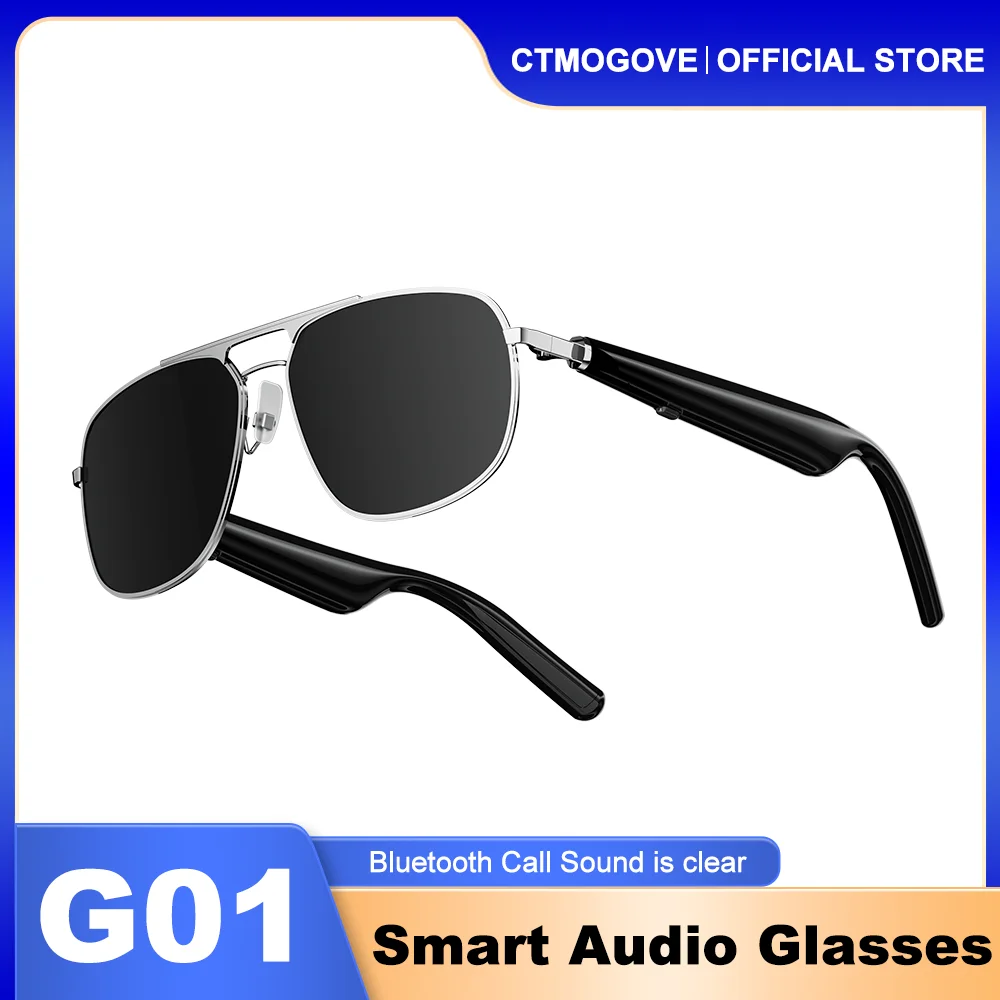 Smart glasses G01 Bluetooth audio play back free music continuous sound sport sone-click shooting