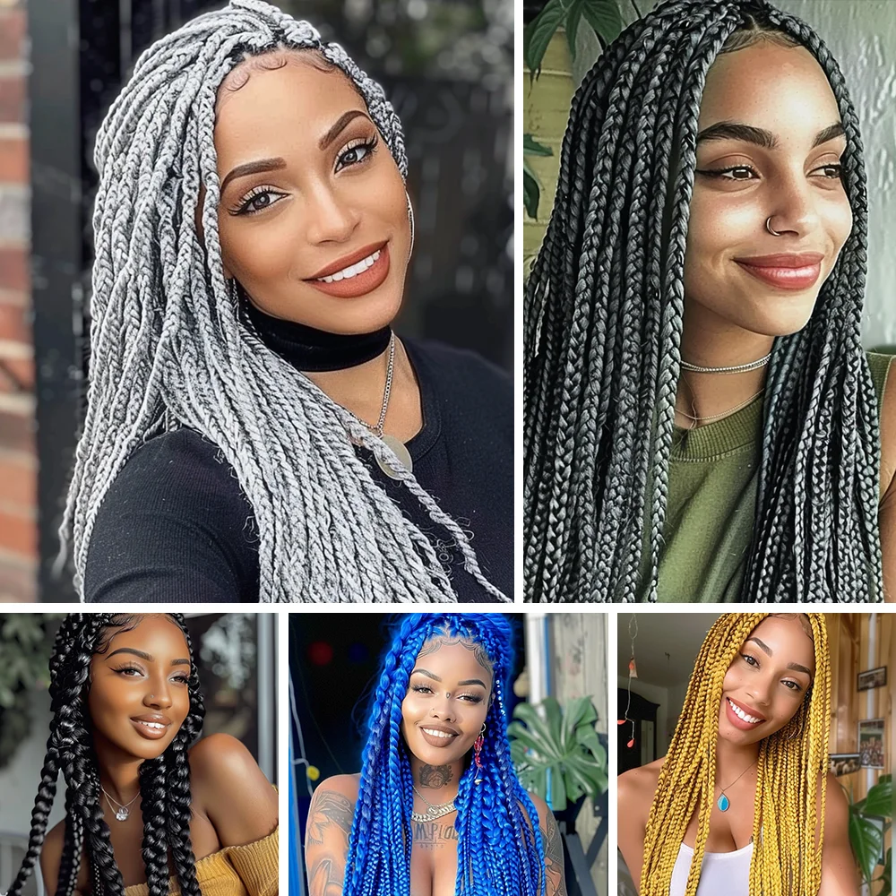 Extensões brasileiras de cabelo de lã para mulheres, cabelo sintético africano Yaki, torção senegalesa, faux locs, trança jumbo, 70g por pc