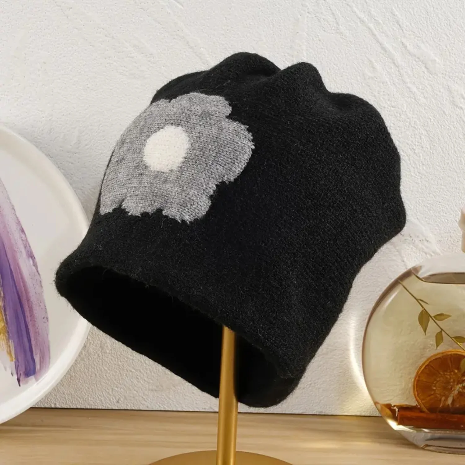 Winter Cute Flowers Bucket Hat Beanie for Women Girls - Outdoor Fashion Casual Style