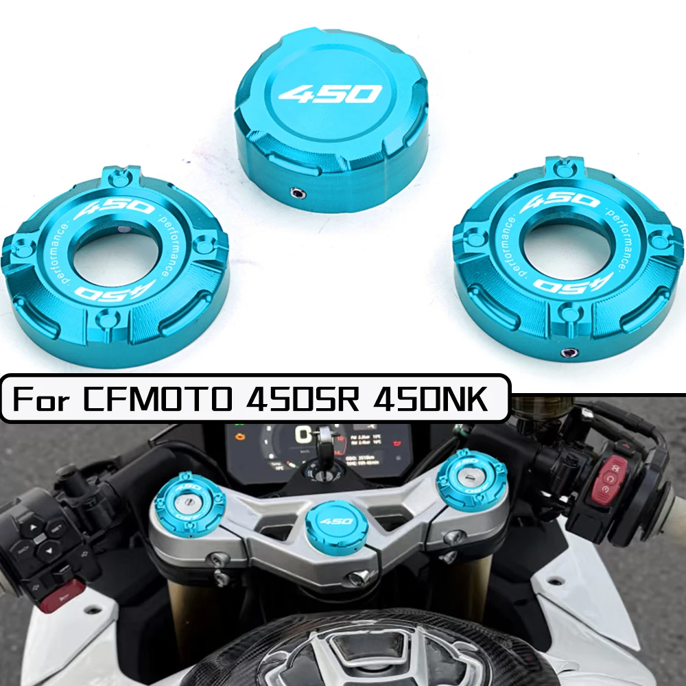 

For CFMOTO 450SR 450NK 450SR-S NK SR Motorcycle Accessorie Aluminum Three-Star Column Upper shock-absorbing Trim Cap Front Cover