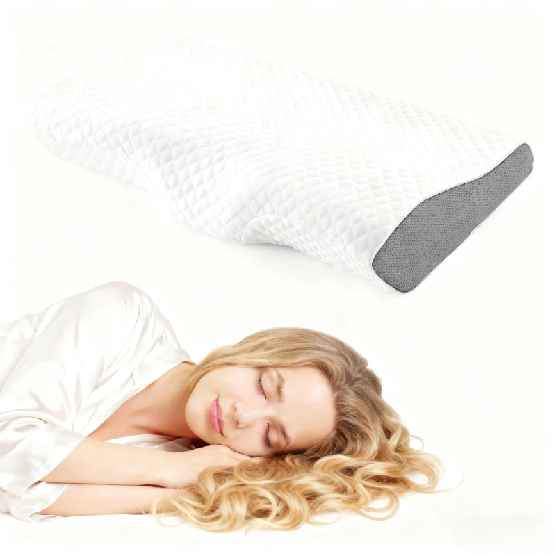 

[Christmas gift]1pc Memory Foam Pillow,Polyester Cover, Contoured Sleeping Pillow for Side, Back, Stomach Sleepers