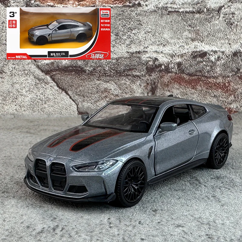 1:36 BMW M4 CSL Sport Car Alloy Diecast Car Model Toy With Pull Back For Children Gifts Toy Collection D163