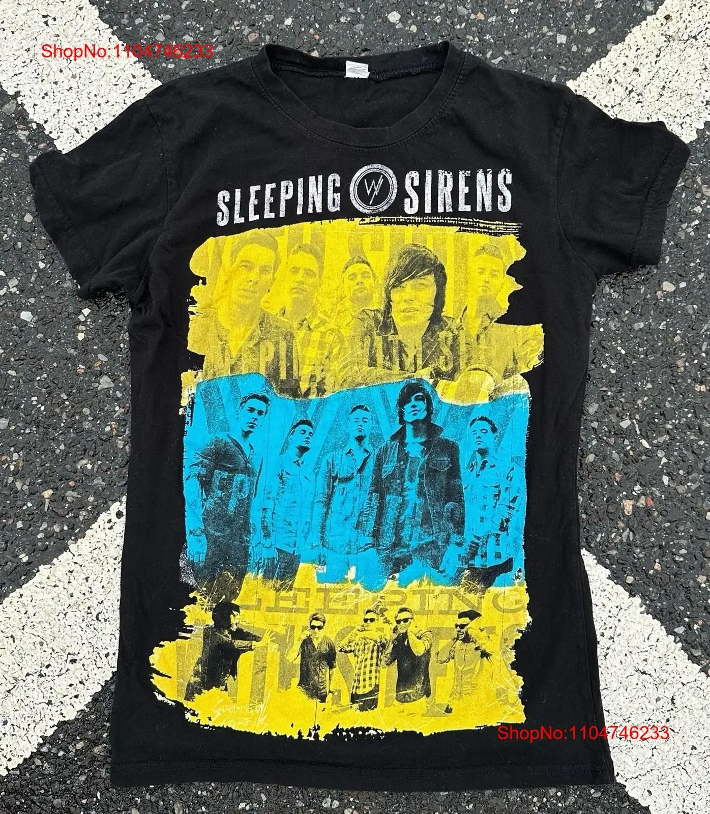 Sleeping With Sirens Women s T Shirt Large Rare Post Hardcore Band Emo vintage Washed streetwear homme Casual designer clothes