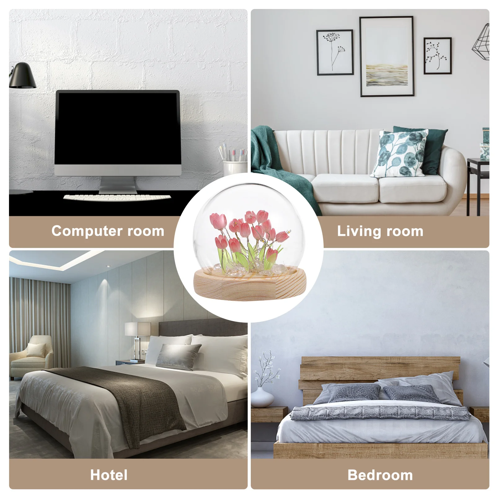 

1Set DIY Night Light Tulip Lamp Handmade Flower Bedroom Decorative Warm Atmosphere Bedside Light Tulip Lamp Night Lamps