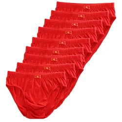 5pcs/lot Men Underwear Briefs Red Cotton Mens Briefs Plus Size 5XL Men Underwear Panties Men's Breathable Panties Solid Panty