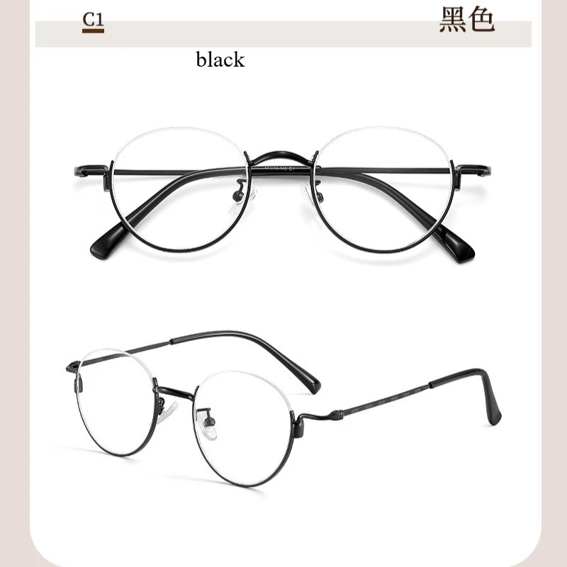 

Half Frame Metal Galsses Women Prescription Lenses Multifocal Near and Far Reading Glasses Myopia Blue Light Photochromic Lens