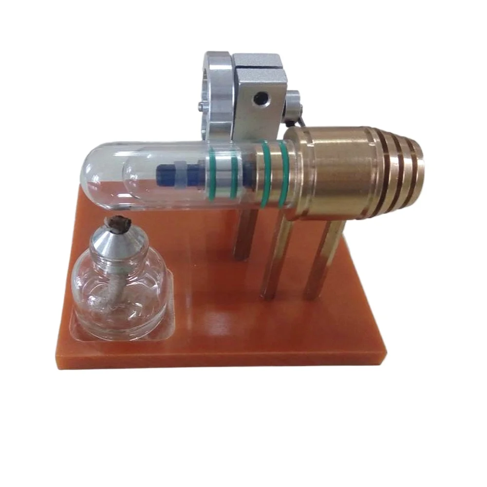 

Miniature Free Piston Stirling Engine Model Single Cylinder Engine Model Brass Cylinder Block Quartz Heating Tube Engine Model