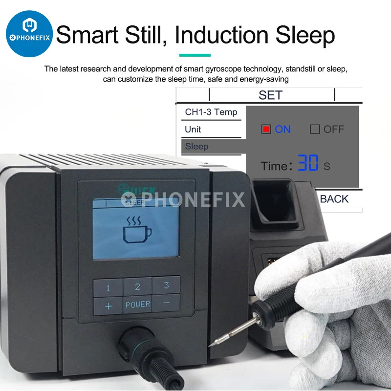 QUICK Q8 Intelligent Precision Soldering Station 2 Seconds Rapidly Heating LCD Digital Curve Soldering Iron Desoldering Welding