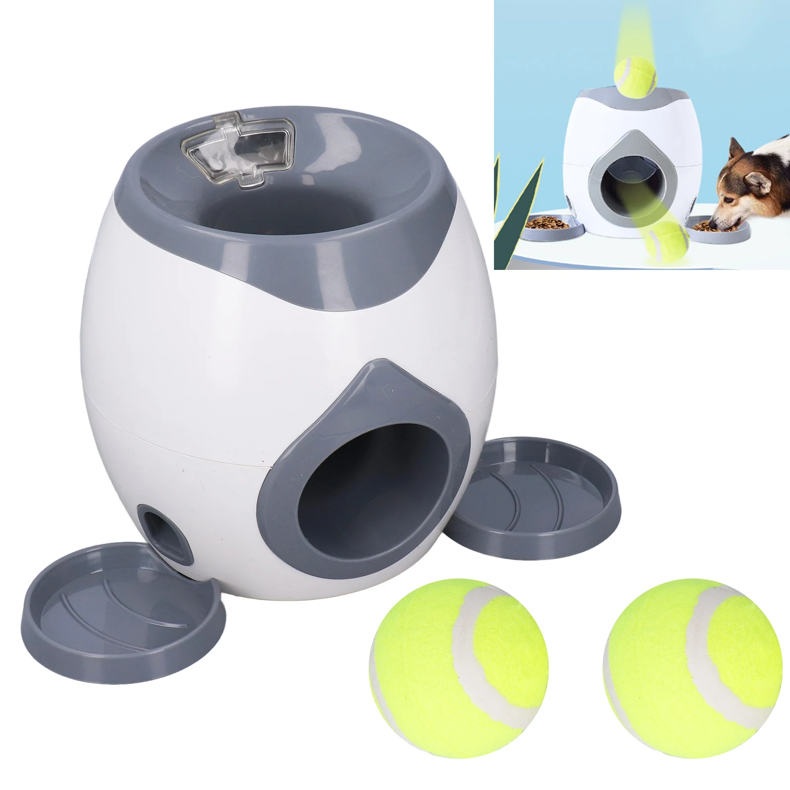 

Dog Ball Feeding Toys Dog Tennis Ball Feeding Machine with 2 Tennis for Dog Training Dog Tennis Ball Machine Dog Training