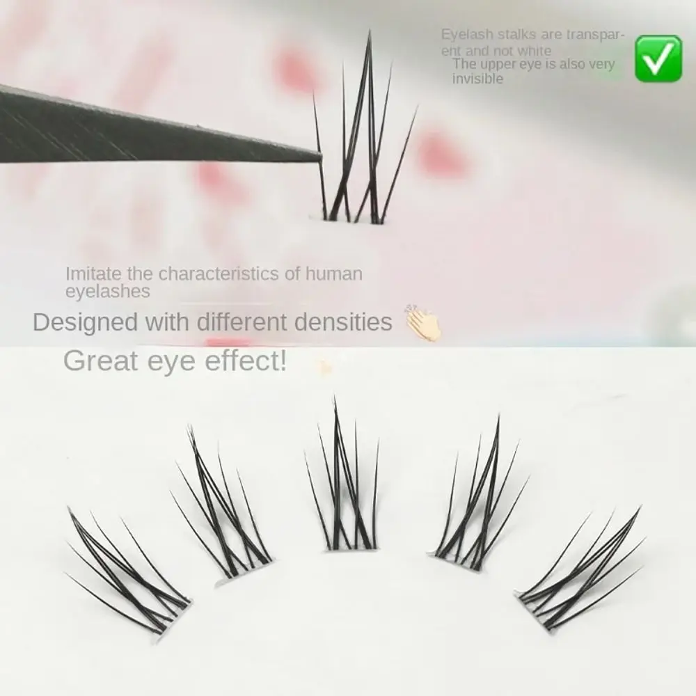 1:1 Reduction Eyelashes Single Cluster False Eyelashes 80clusters Segment DIY Eye Extension Big Eyes Effect Transparent Stem