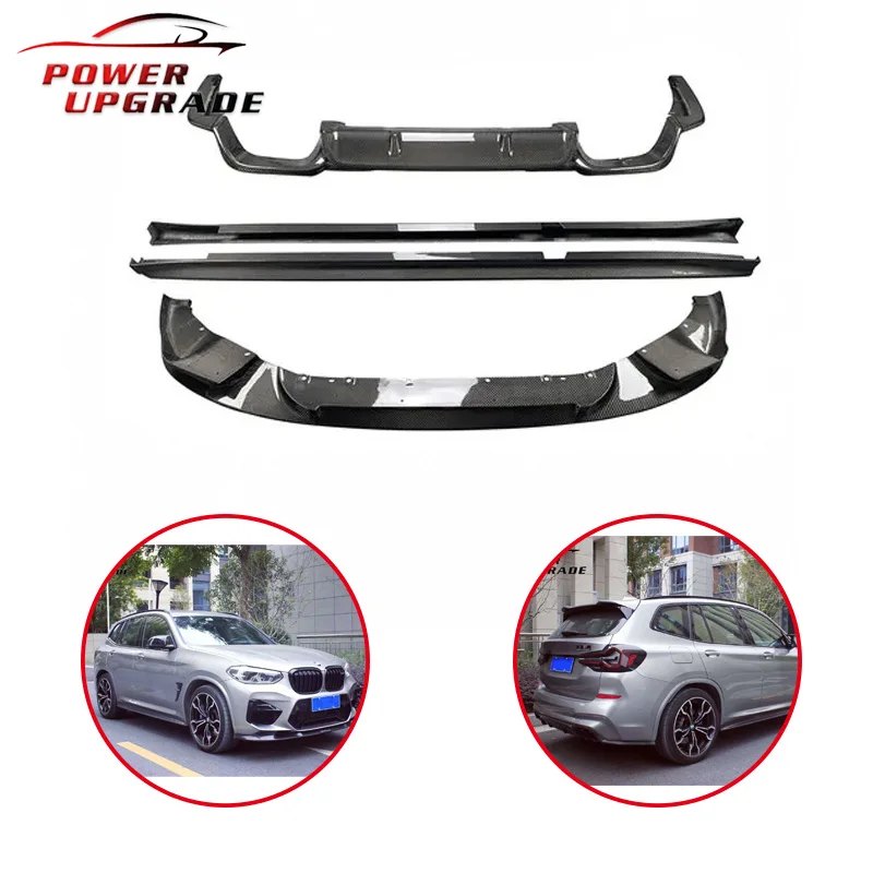 

Carbon Fiber 3D Style Front Bumper Front Lip Rear Diffuser Side Skirts For BMW X3M F97 X4M 2019-2021