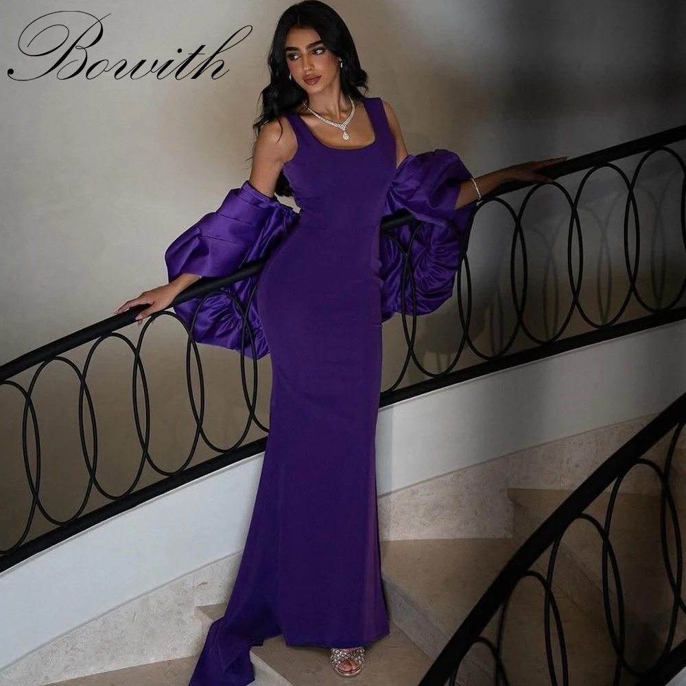 

Вечерние платья Bowith Mermaid, фиолетовое вечернее платье без рукавов с квадратным воротником, элегантное платье для выпускного вечера, платья de fiesta