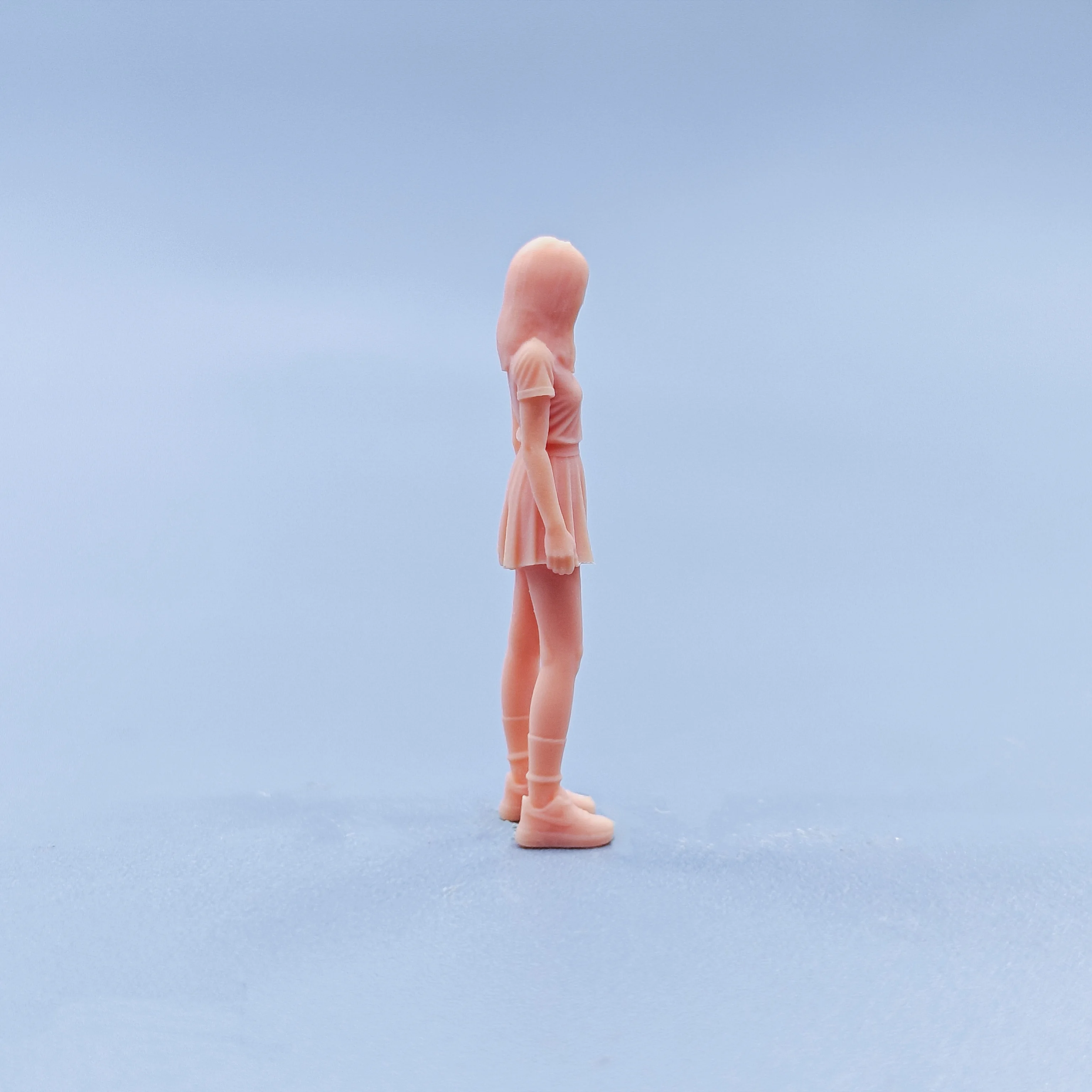 1/64 1/43 フィギュアスケールモデル樹脂 JK チェック柄服女の子未着色ミニチュアジオラマ手描き D612