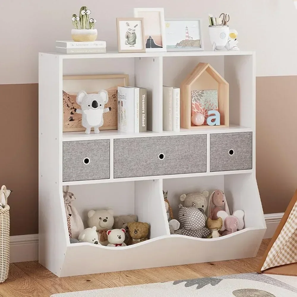 

Children Bookcase Kids Bookshelf Toy Storage With Cubby Organizer Cabinet Book Shelf Dollhouse Bookcase