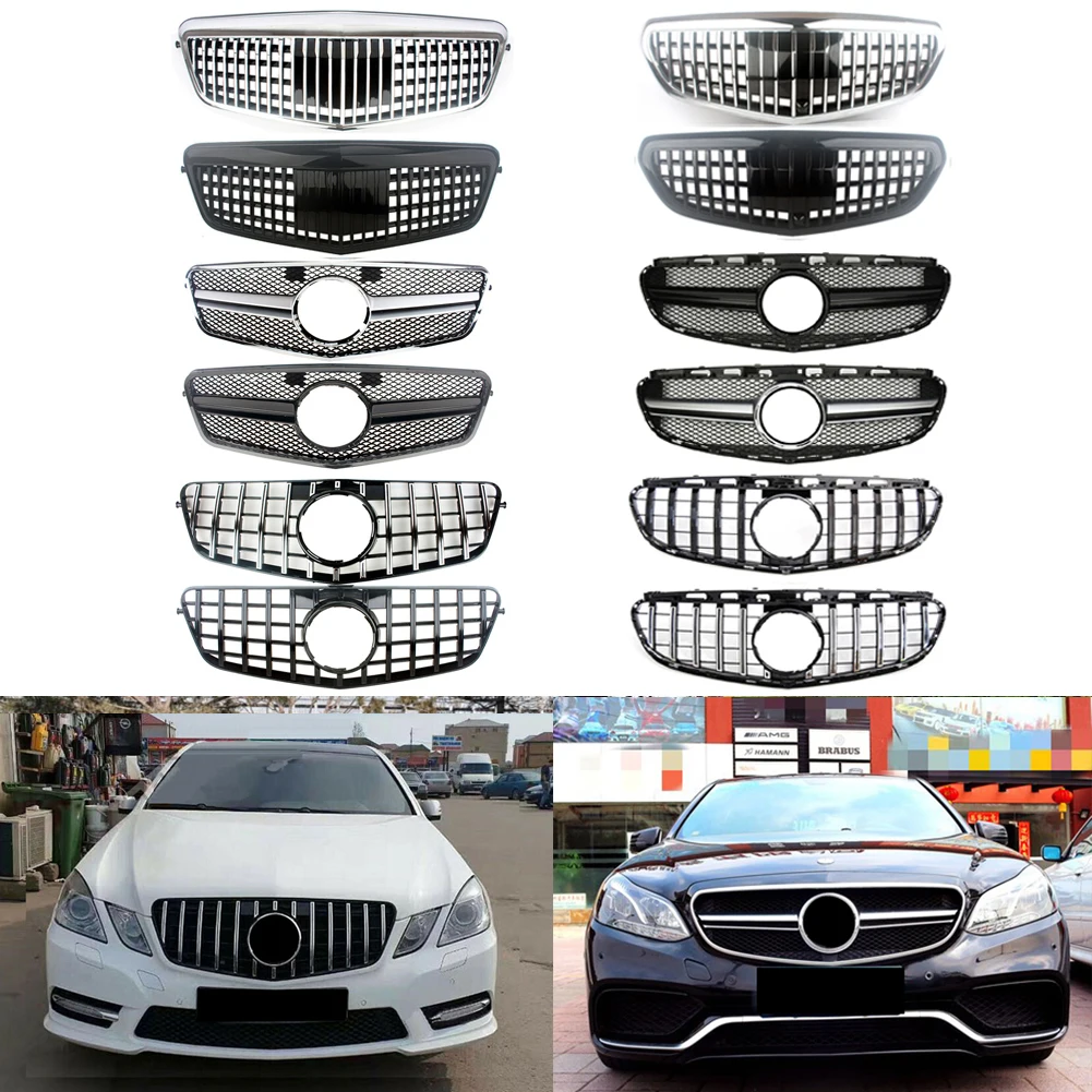 

GT Panamericana Style передняя вертикальная решетка корпус комплект для Mercedes Benz E-Class E350 E400 E550 E55 W212 2009-2013 2014-2016