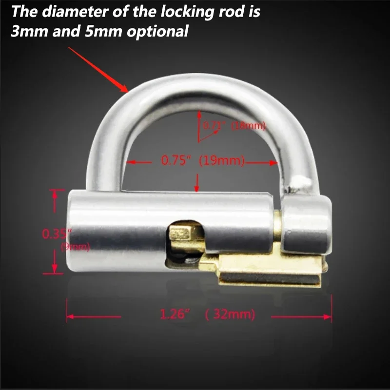 Male Chastity Device Penis Cage with Plugs Accessories PA Magic Lock Stainless Steel Material Piercing Chastity Device Adult Toy