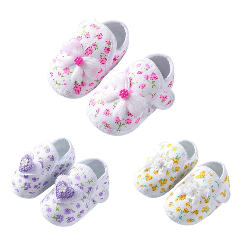 

Sweet Floral Print Baby Girls Shoes Spring Summer Autumn Newborn First Walkers Cotton Soft Sole Infant Girl Shoes Crib Shoe 0-1Y
