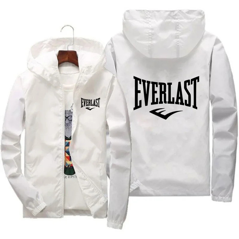 Men Spring Autumn High Quality Printed Hooded Zipper Jacket Windproof Waterproof for Outdoor Leisure Sports Daily Wear