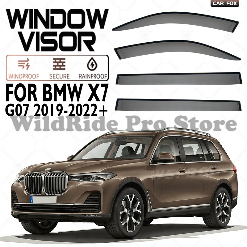 Perfect Fit Rain Side Window Baffle for BMW X7 G07 2019+ - Premium Window Visor, Rain Ventilation