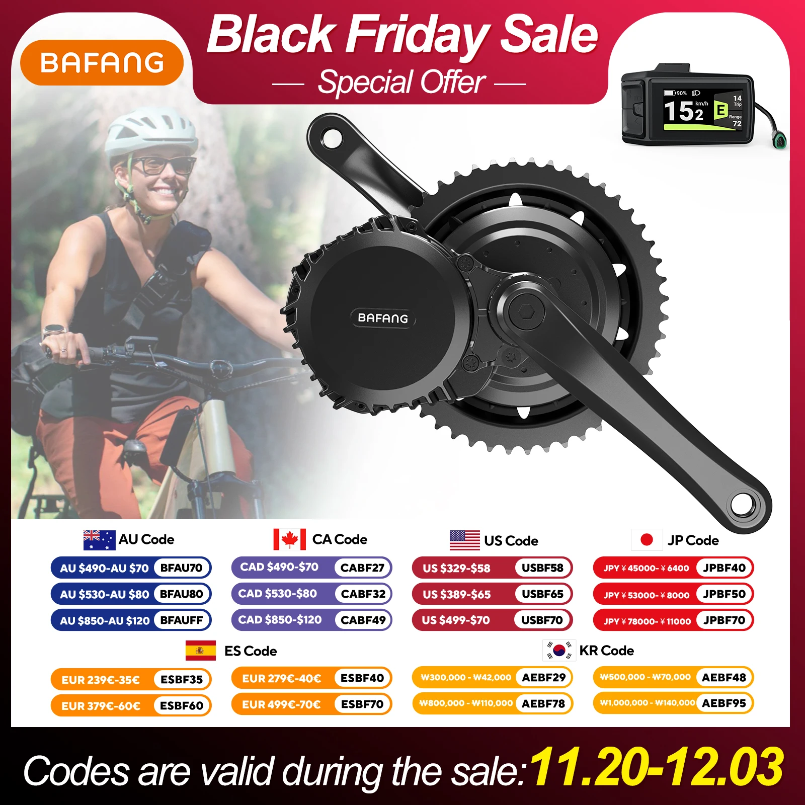 

Bafang 48V 52V 1000W CAN Motor BBSHD Ebike Conversion Kit Electric Bicycle Mid Drive Engine BBS03 M615 MM G320.1000.C