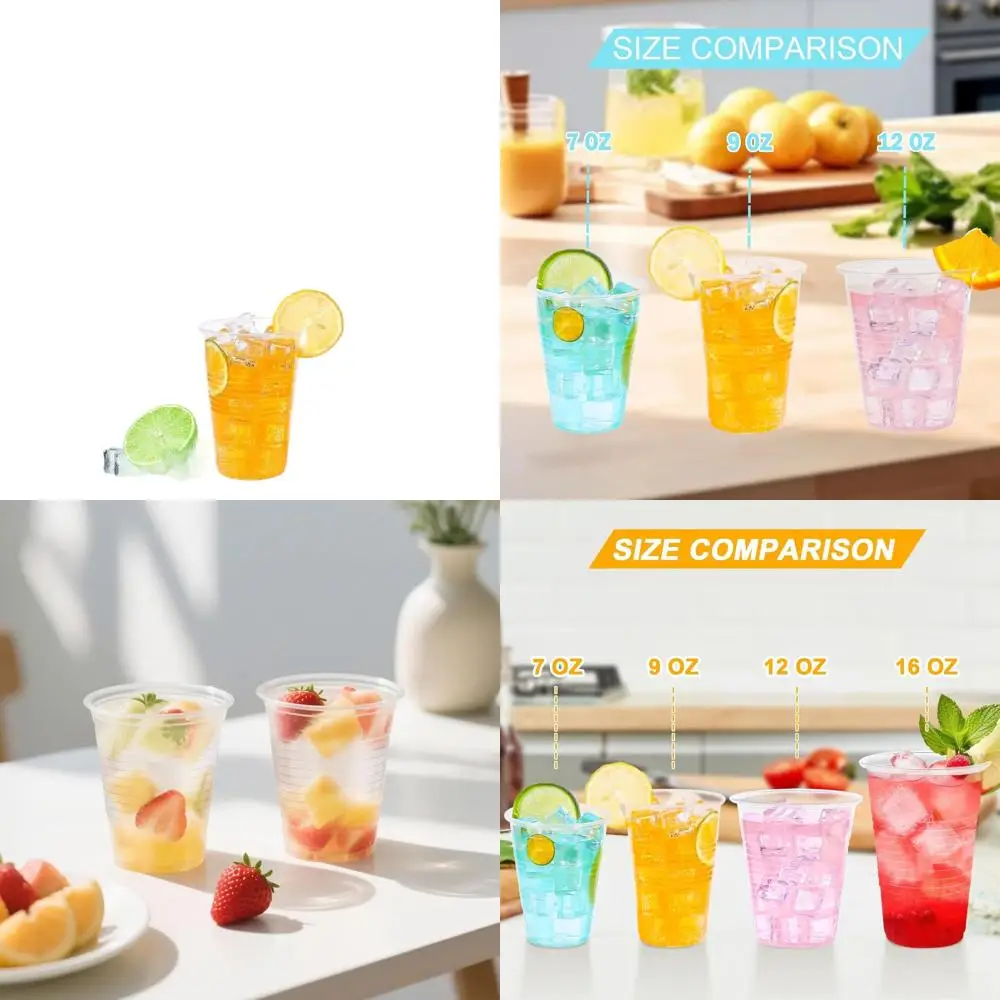 

9 oz Disposable Clear Plastic Cups, 2000 Pack, BPA-Free, Ideal for Parties, Hot Drinks, Sodas, and Juices