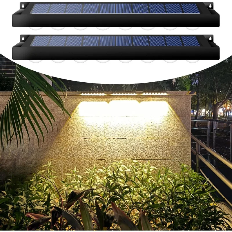 Solar Fence Lights Solar Sign Lights Outdoor Automatic Charging on/Off Light Switch for Gardens Porches Patios Decks Fencescapes