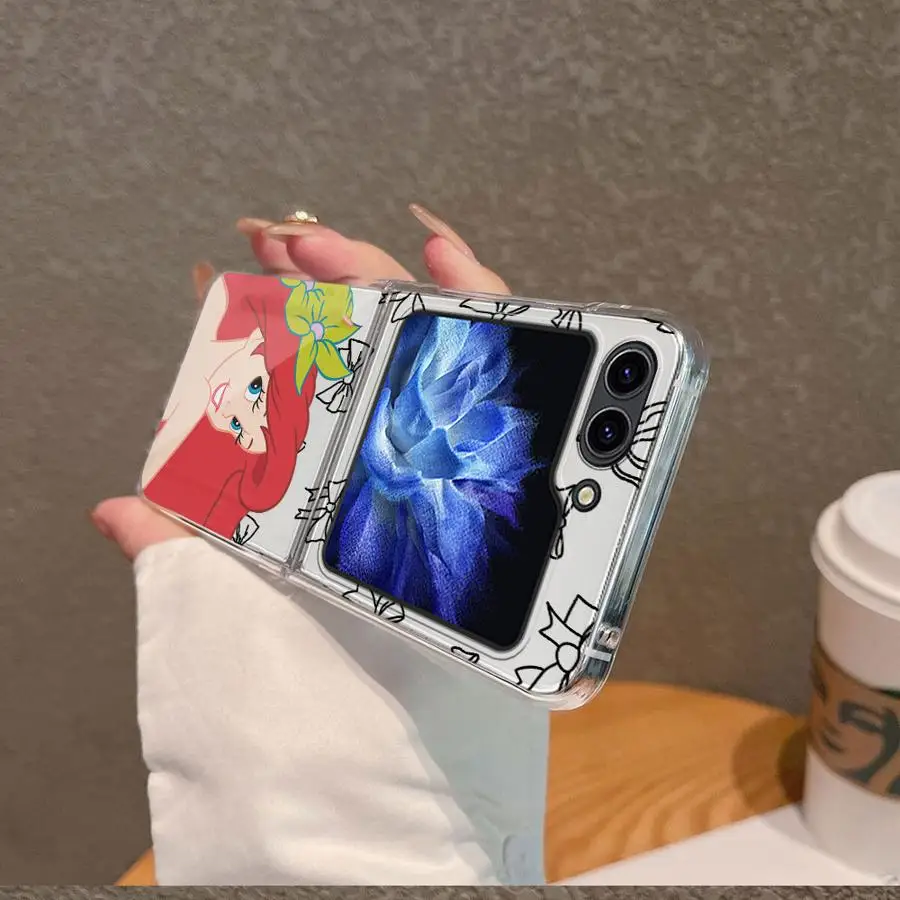 حافظة فنية لأميرات ديزني لهاتف سامسونج جالاكسي ZFlip6 ZFlip3 ZFlip7 Z Flip 7 6 5 4 3 ZFlip4 ZFlip5 غطاء هاتف ناعم شفاف #5