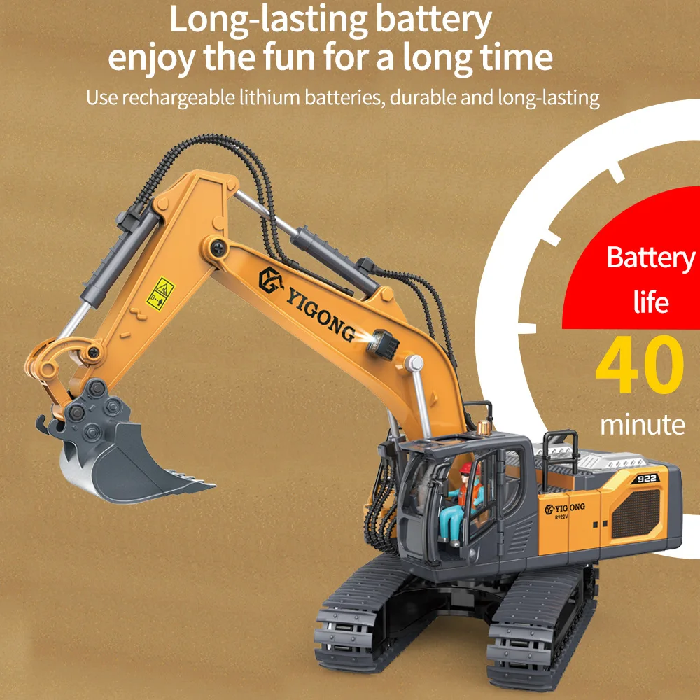 RC Excavator Dumper Car 2.4G Remote Control Crawler Truck Engineering Vehicle Bulldozer Toys for Boys Kids Christmas Gifts