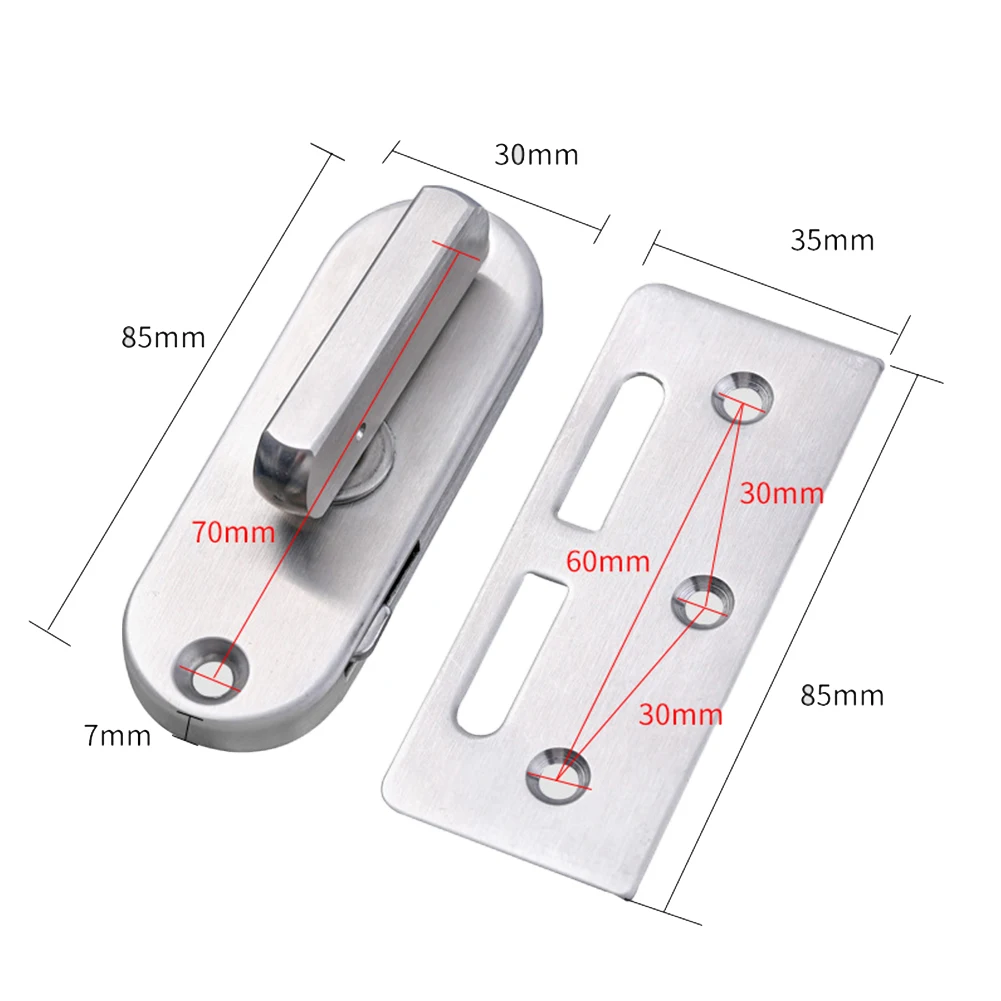 1Pc Door Lock Stainless Steel Multi-layered Polished Door Latch Home Decor For Garage Garden Bathroom Kitchen Office