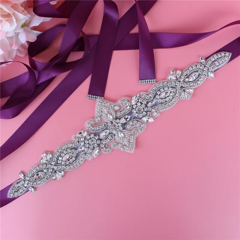 Bridal Belts Bling Wedding Women Jewelry Silver Rhinestone Pearl Crystal Sparkly Party Formal Dress Diamond Sash