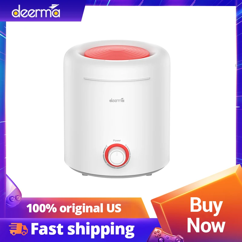 Deerma-humidificador de blanco nuevo DEM-F300, capacidad de 2,5l, fácil de agregar agua, protección contra fallos de potencia automática y falta de agua