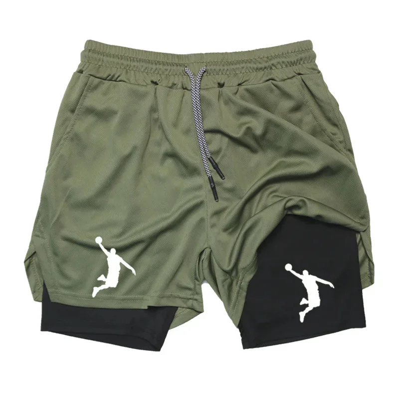 New Basketball Sport Short Double-decker fitness Bottoms gym workout mesh tight-fitting shorts for men Sportswear 2026 summer