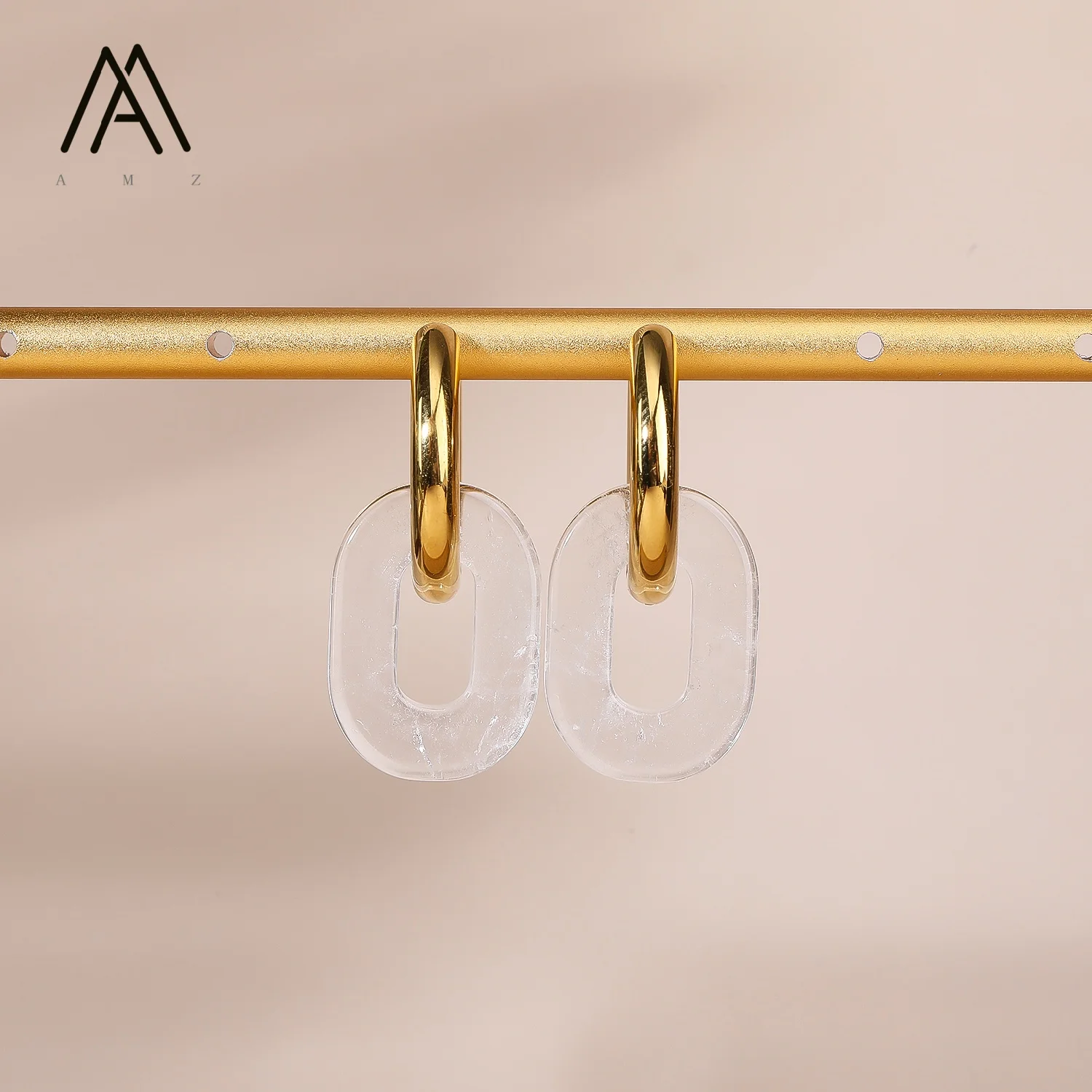 Assorted Shape White Quartz Natural Stone Earrings Engagement Wedding Accessories Women Jewelry Gift 1 Pair