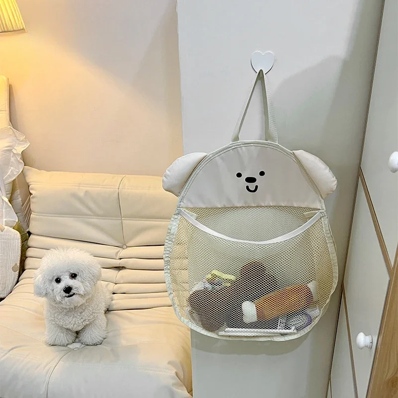 Pet Dog Cat Storage Hanging Bag Wardrobe Mesh Bags Bathroom Toy Bedroom Storage Bag Dog Toys Dogs Accessories