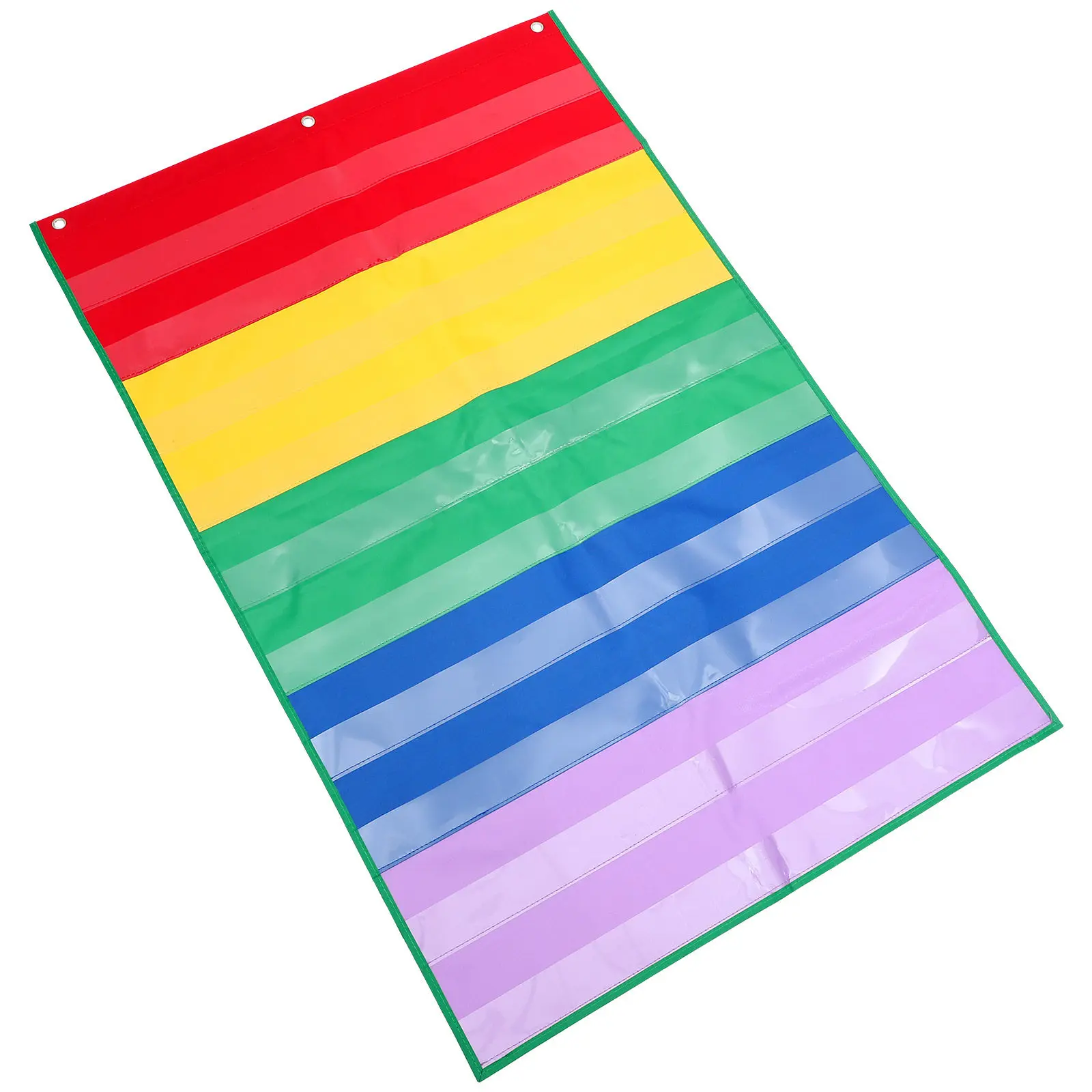 

Classroom Pocket Chart PVC Material Long Service Life Hanging Storage Bag Large Pockets for Flash Cards Teaching Aid Classroom