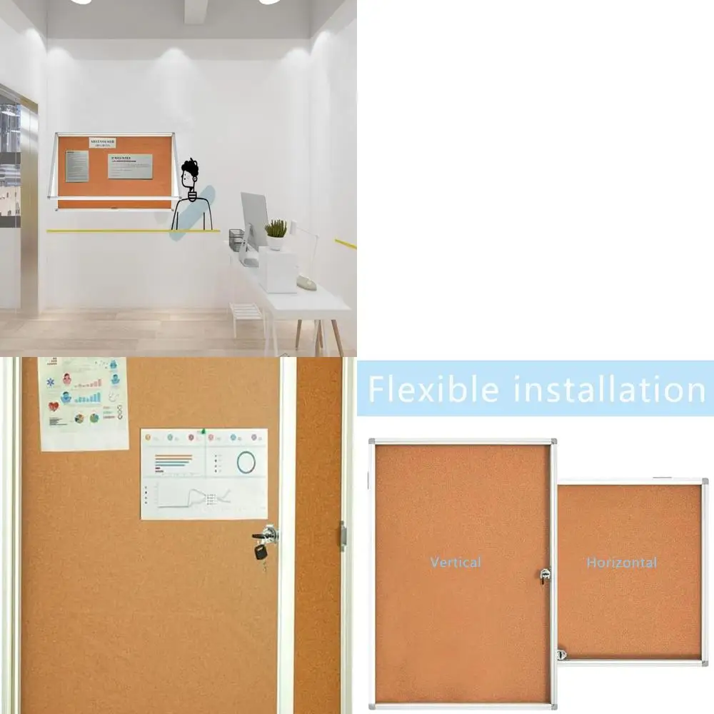 حافظة عرض آمنة مثبتة على الحائط مقاس 24 × 36 للمنزل والمكتب والمدرسة (طبيعية)