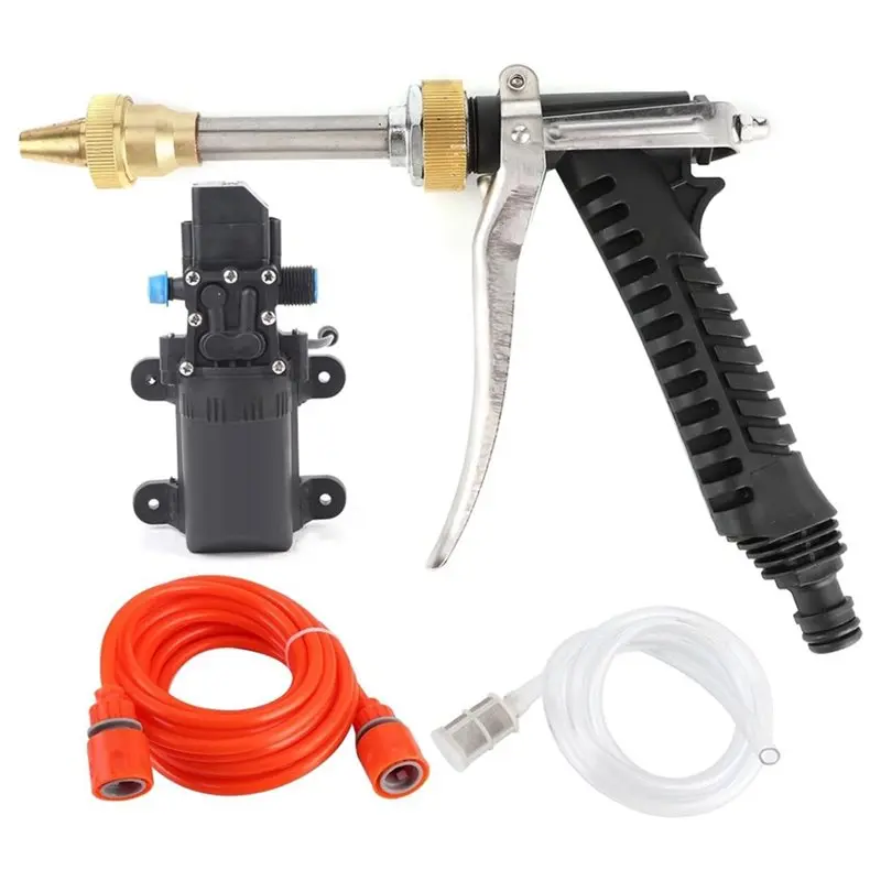 DTA4-12V Portable Electric Pressure Washer Pump 130PSI High Pressure Washer Water Pump Hose Kit Car Powerful Wash Cleaner