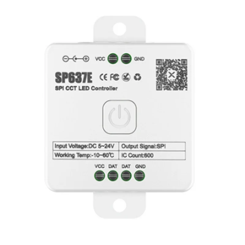 ABJY-And-SP637E SPI وحدة تحكم مزدوجة DC5-24V تدعم جهاز التحكم عن بعد باللمس 2.4G