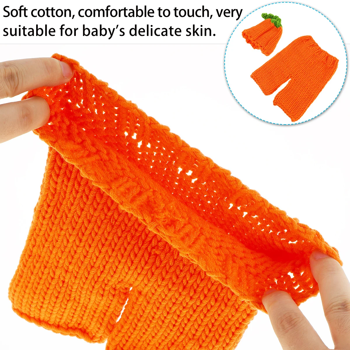 

1 set 1 Set Months Baby Pumpkin Outfit Knitting Costume Cotton Halloween Newborn Baby Photo Costume Orange Photo Props Gift