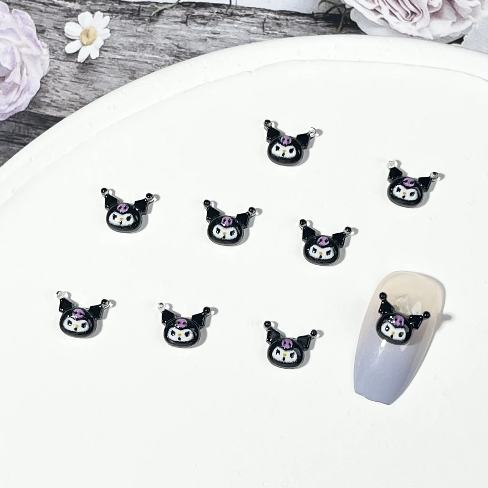 Kawaii Nail Charms para Manicure, Resina Dos Desenhos Animados, Gato, Coelho, Cão, Pedras De Strass, Artesanato DIY, Nail Art Decorações Suprimentos, 50Pcs