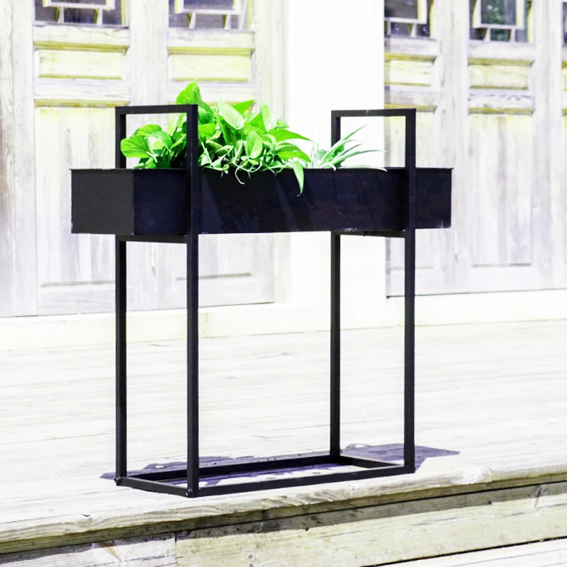 

mall outdoor wrought iron partition flower stand isolation flower groove high and low split-level fence