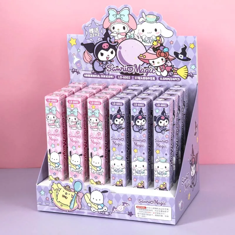 

24pcs/ лот Sanrio Kawaii пресс гель ручки для написания милые Kitty 0.5mm чернила нейтральная ручка Kuromi офис школьные принадлежности