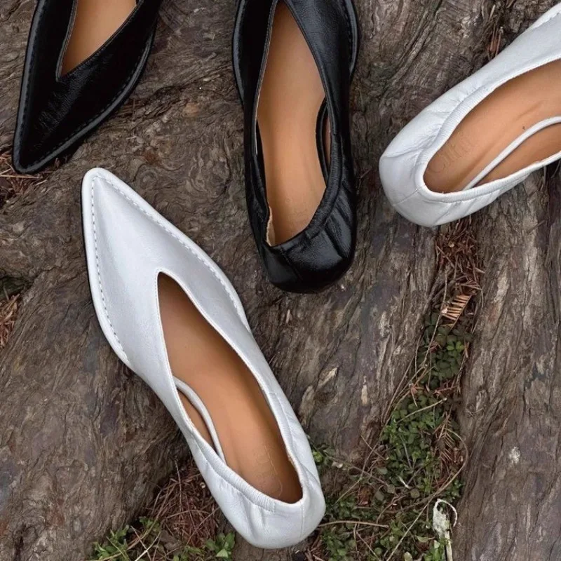 2025年新作 ポインテッドトゥ シングルシューズ レディース 夏新作 浅履き スリッポン スカートに合う スティレットヒール シューズ